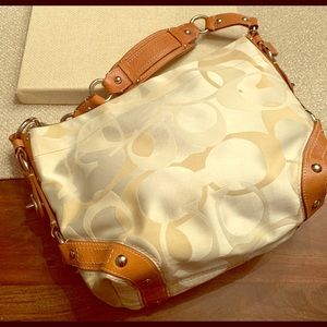 Champagne Large “C” Coach Handbag